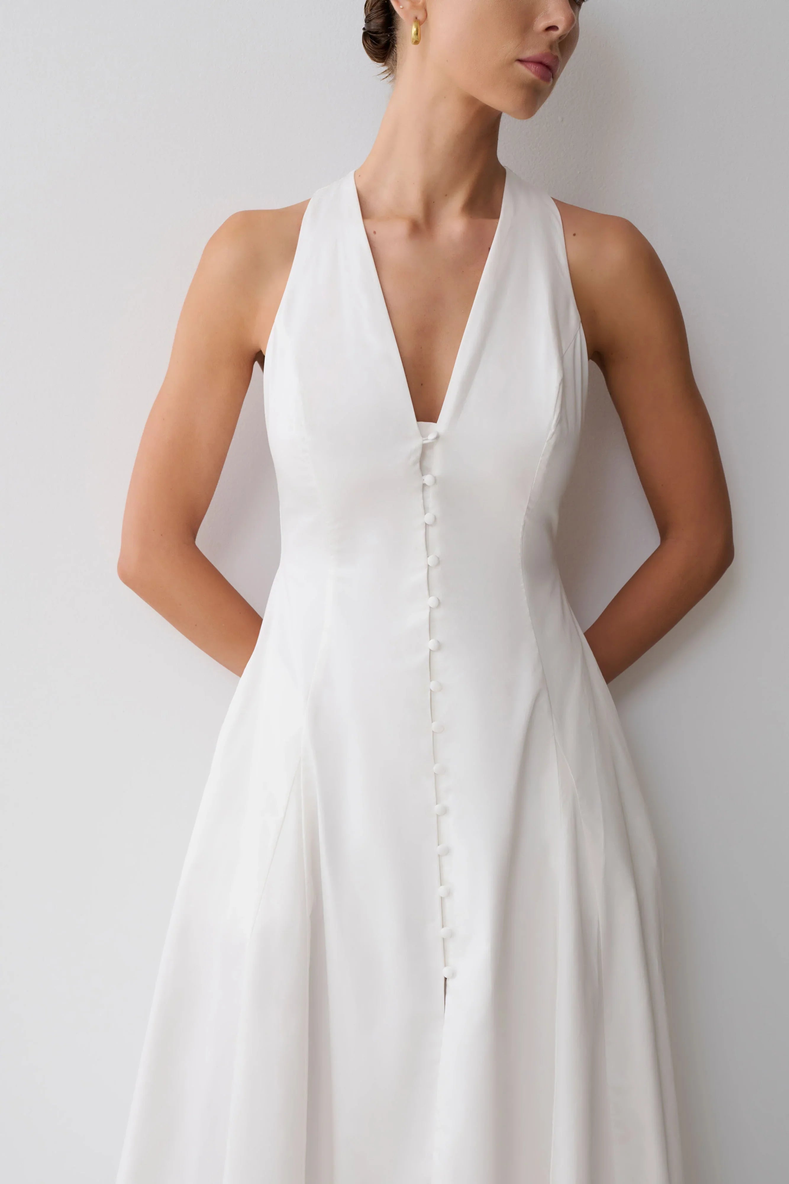 Sienna Button Down Maxi Dress White