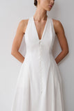 Sienna Button Down Maxi Dress White