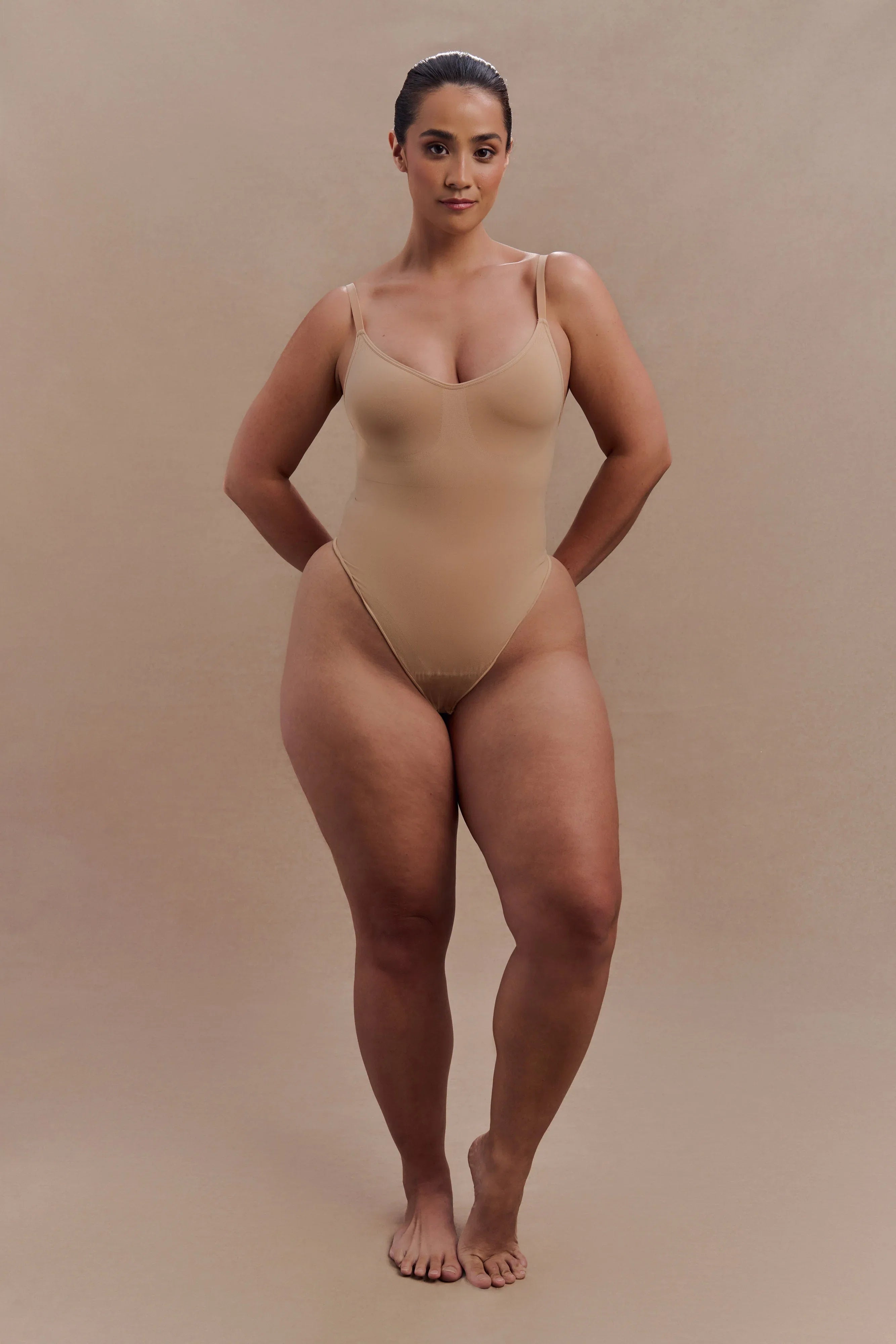 Alyssa Backless Shapewear Bodysuit Beige
