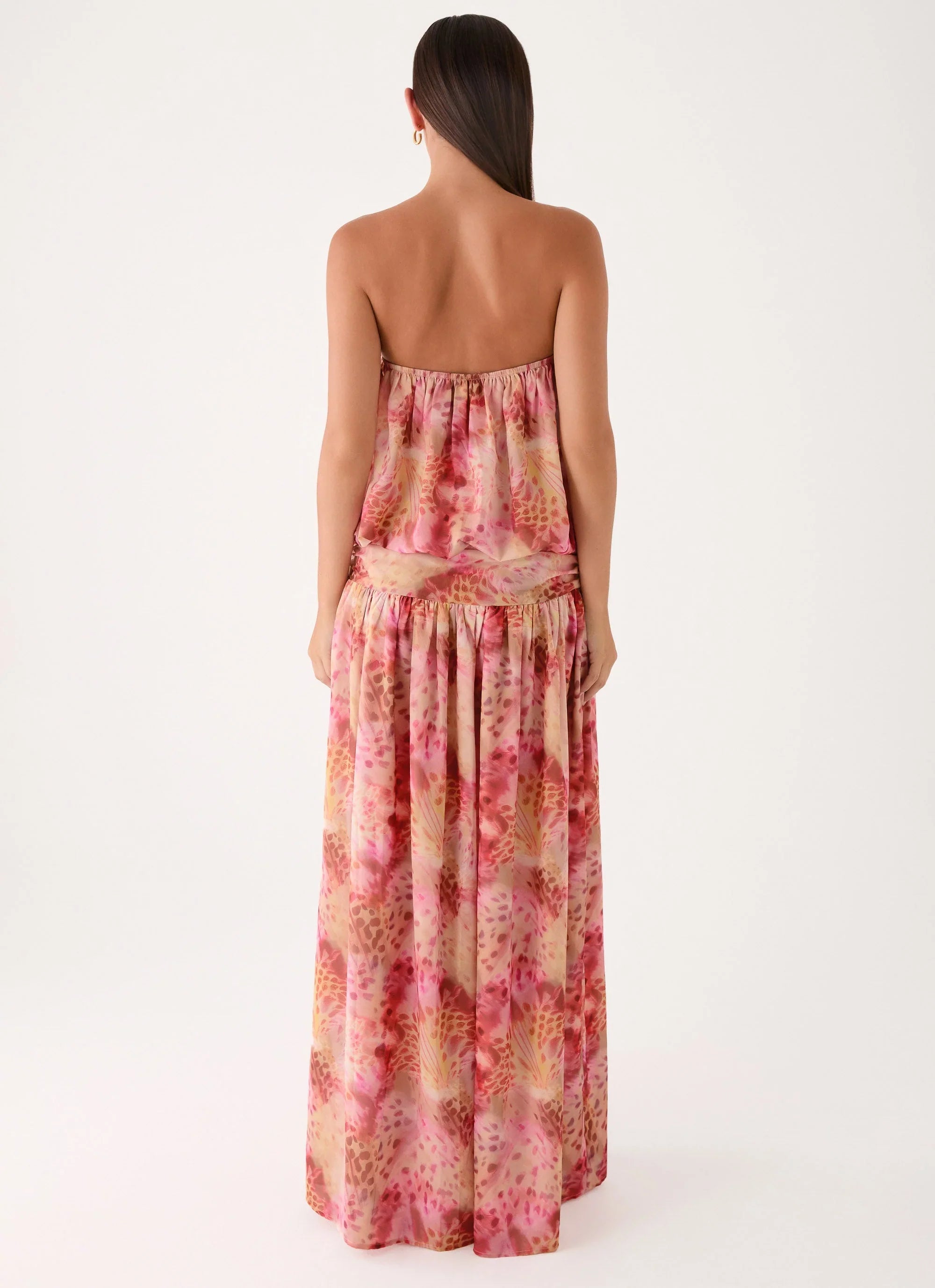 Lioras Strapless Maxi Dress Botanic Cheetah