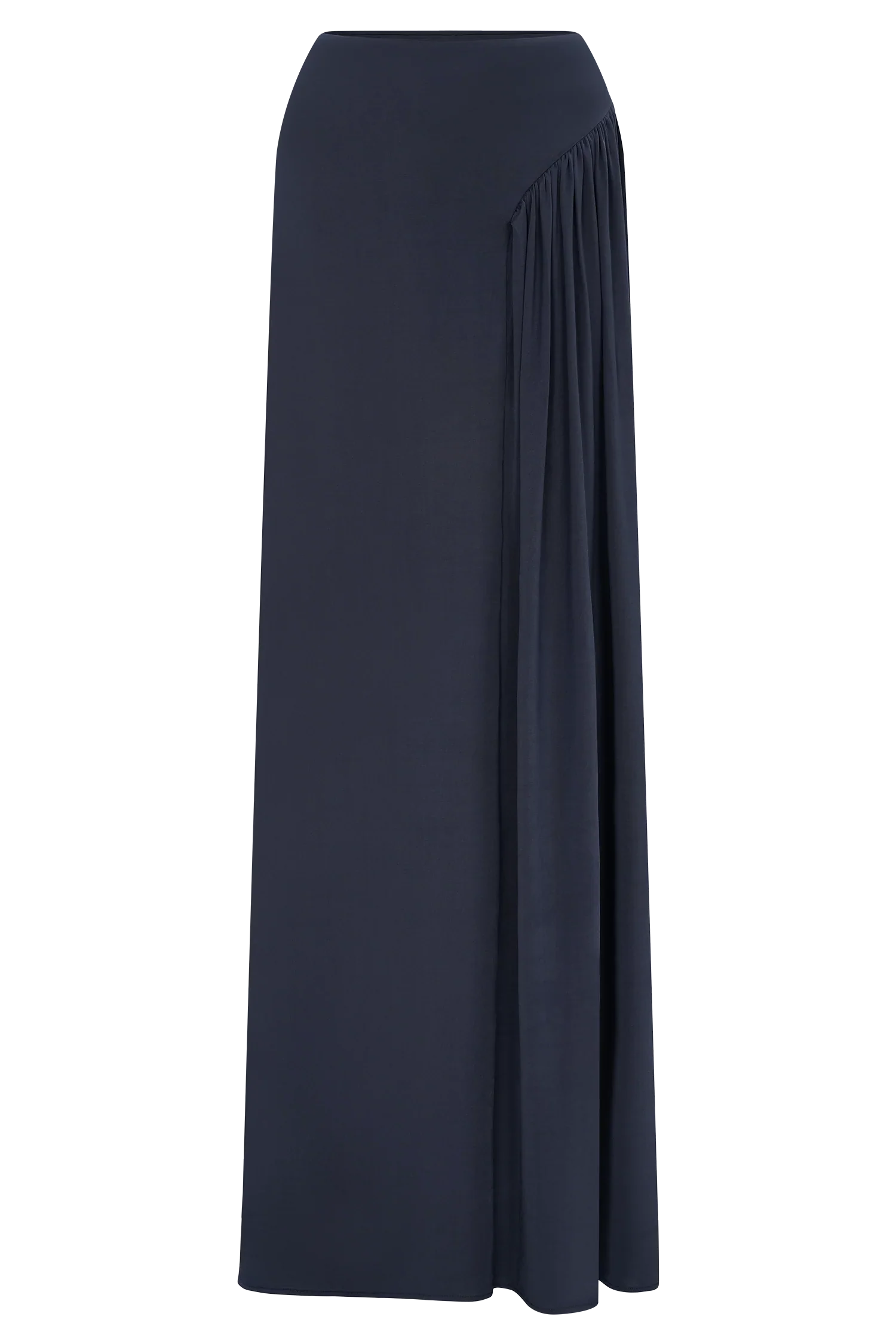 Vivica Slinky Gathered Maxi Skirt Midnight Navy