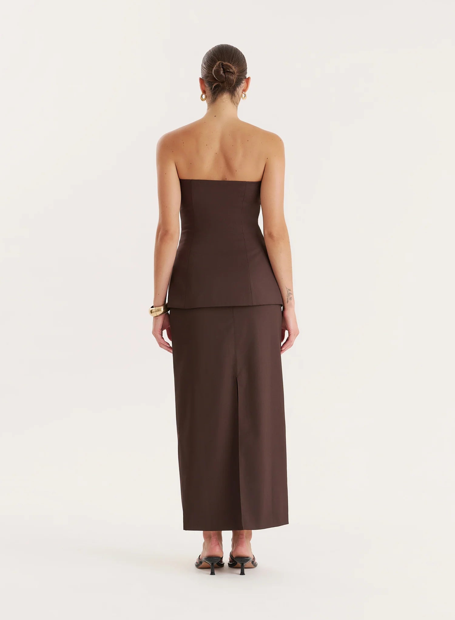 Chocolate Tailored Maxi Skirt