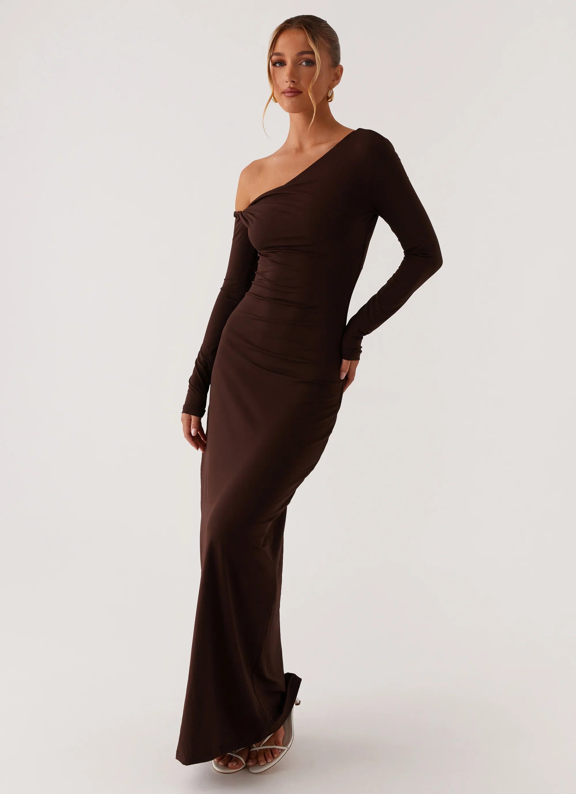 Jordana Twist Maxi Dress Brown