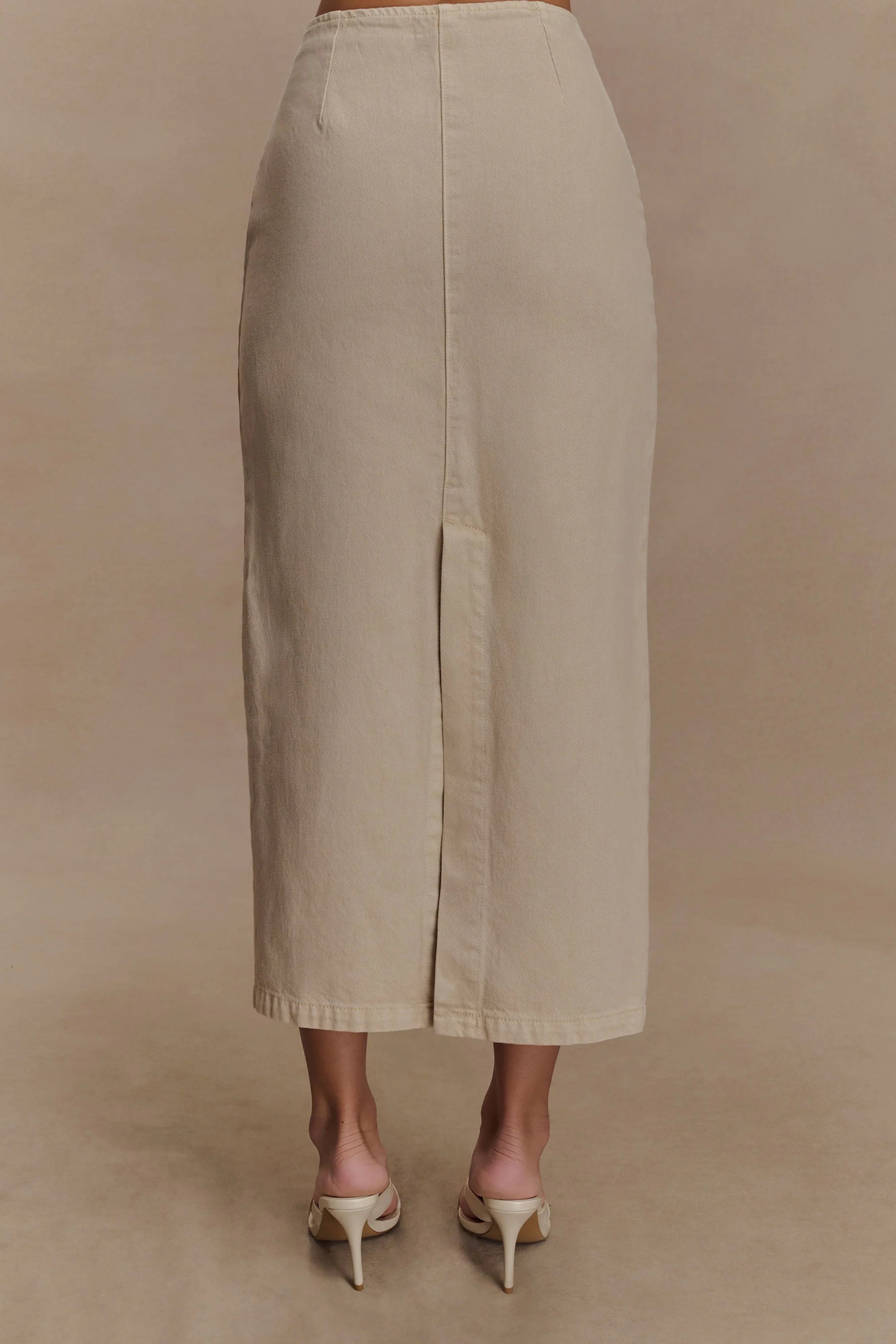 Fallon Denim Midi Skirt Stone Wash
