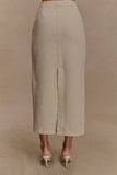 Fallon Denim Midi Skirt Stone Wash