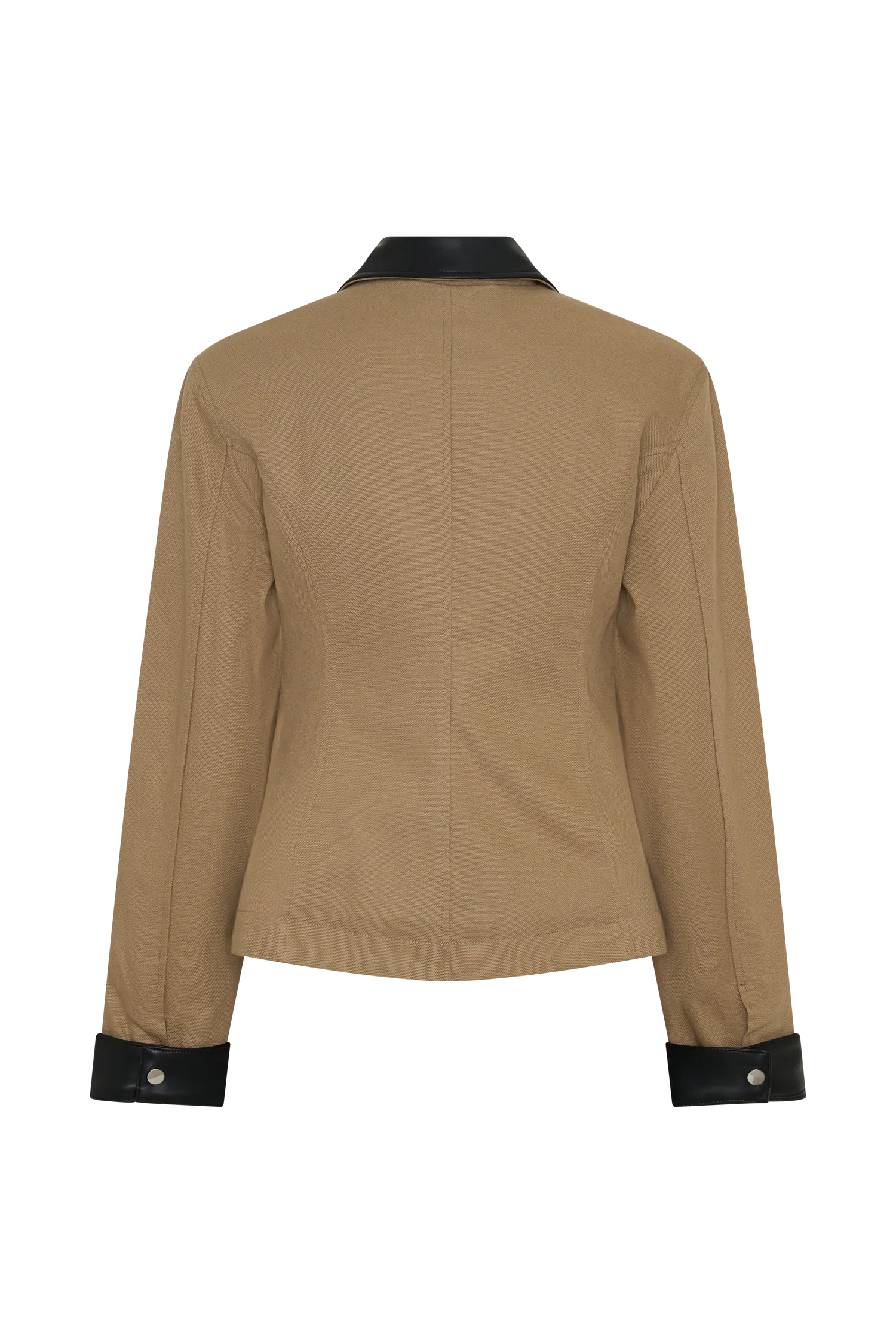Solange Zip Up Collared Jacket Natural