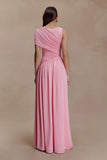 Ayeshya Slinky Asymmetric Maxi Dress Candy Pink