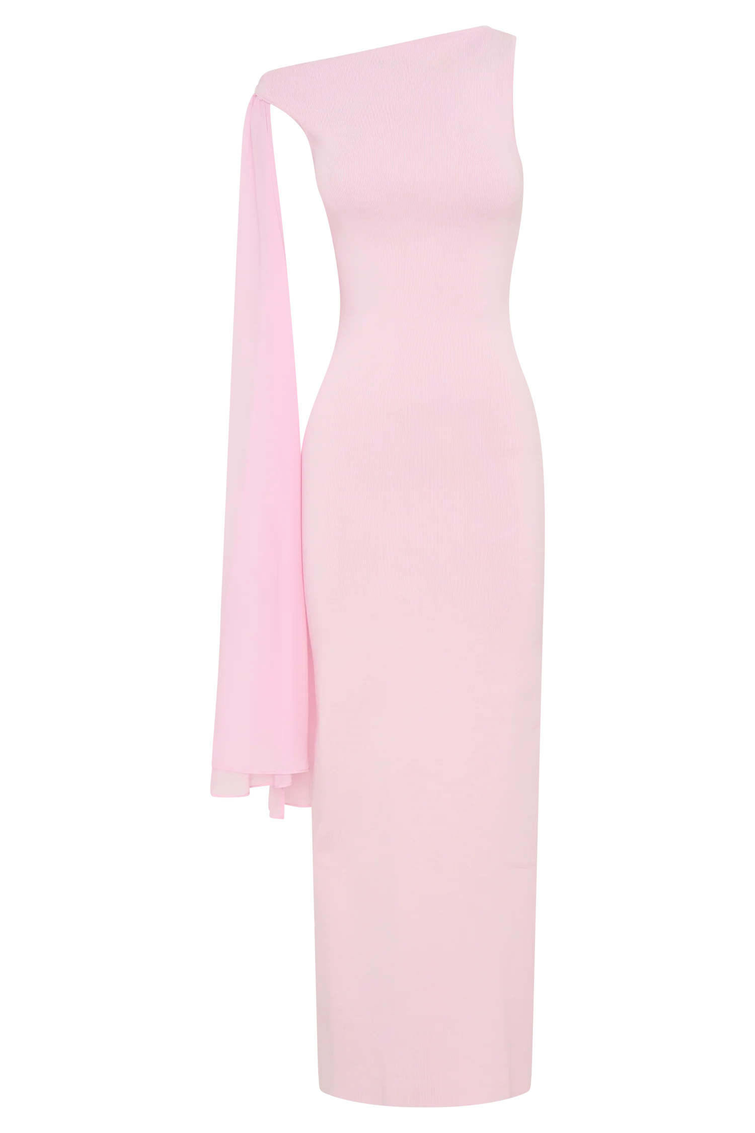 Farid Bandage Midi Dress With Chiffon Baby Pink