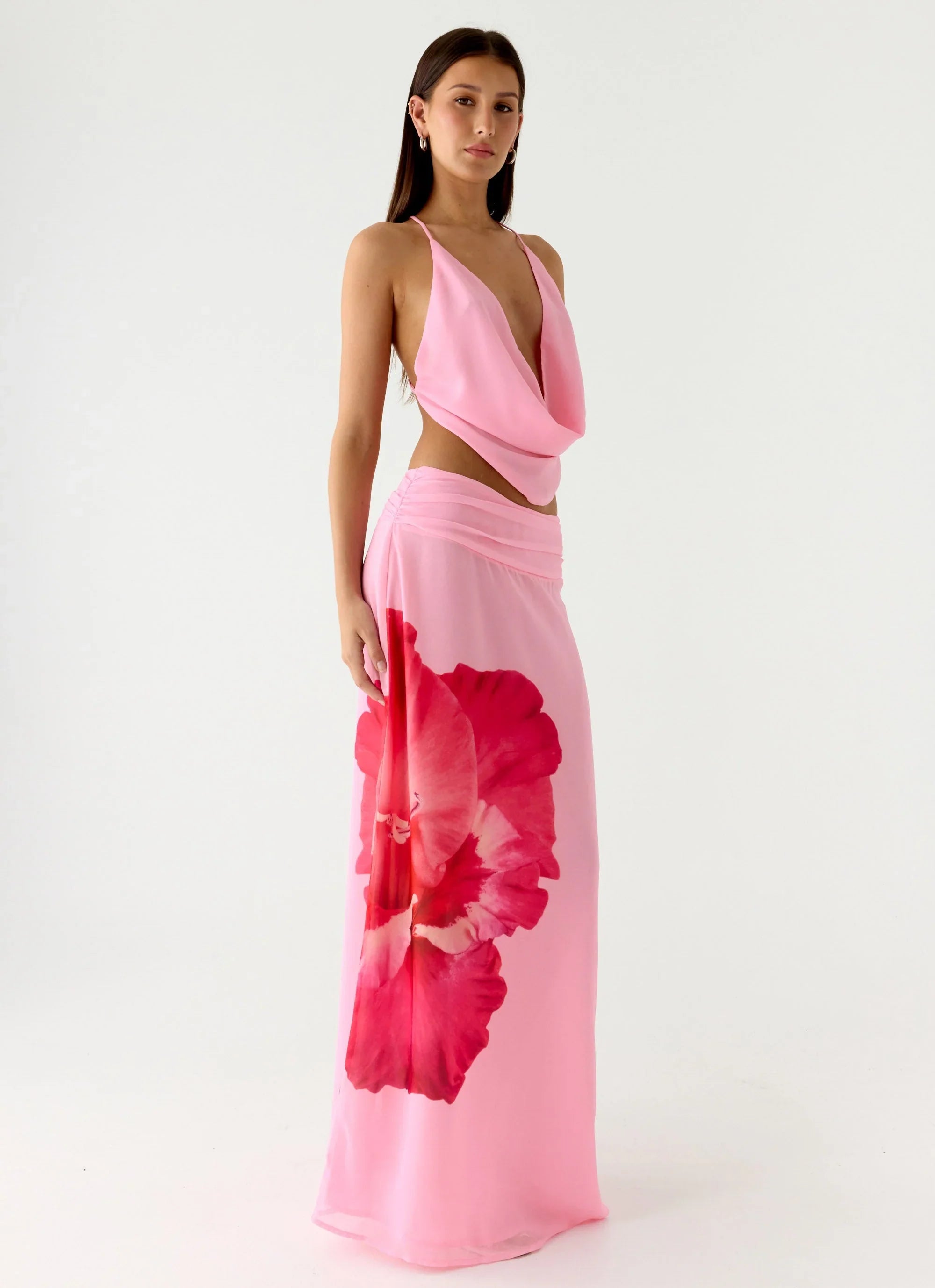 Blushing Bloom Maxi Skirt Baby Pink