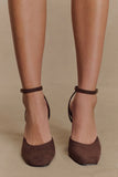 Kaleen Faux Suede Wedge Heel Chocolate