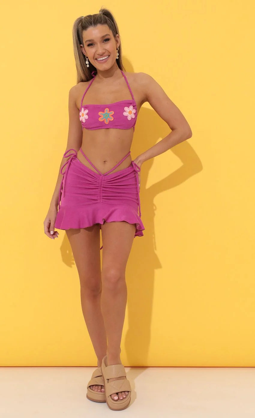 Swim Cover Up Skirt in Purple