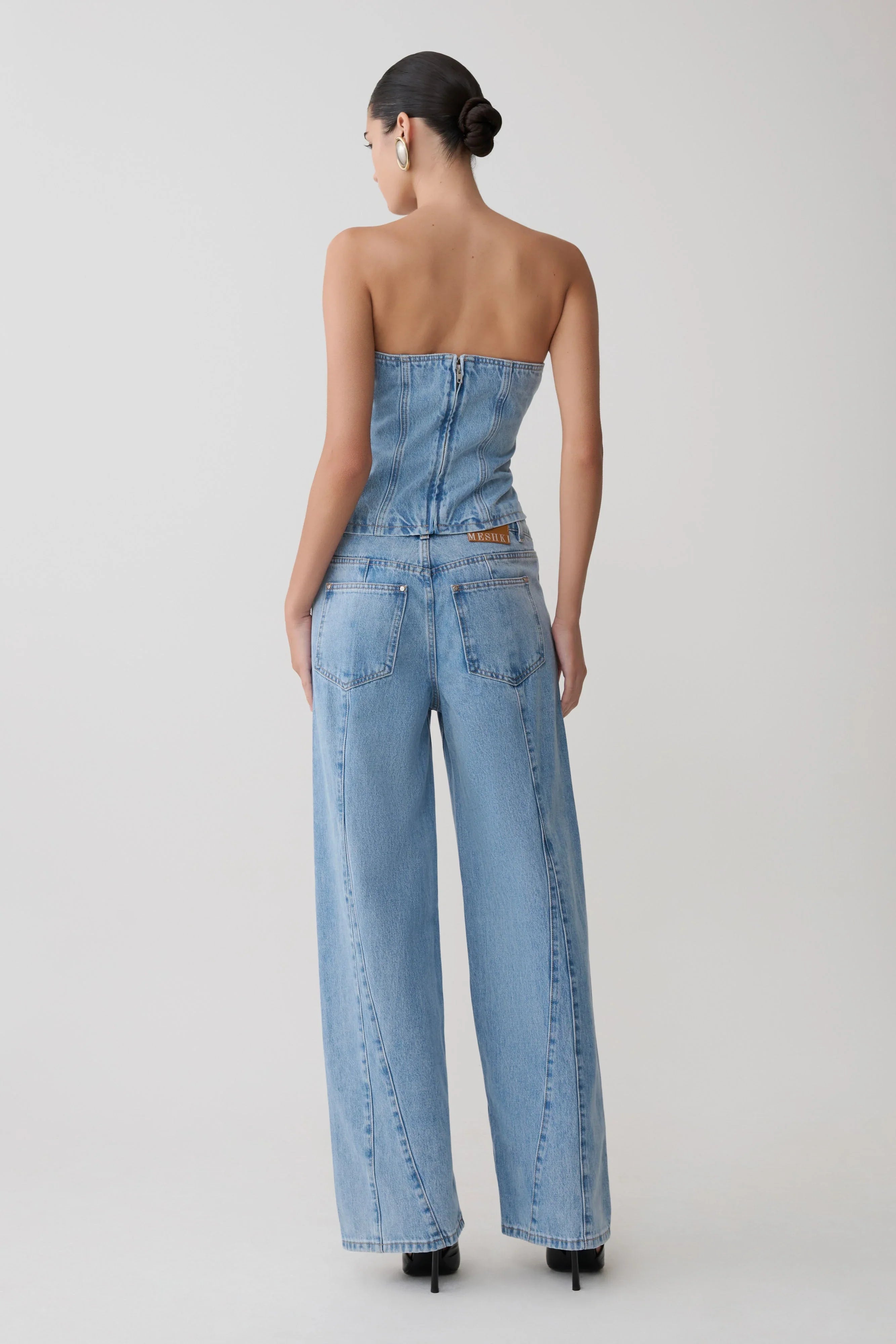 Roy Mid Rise Wide Leg Denim Jeans Classic Blue