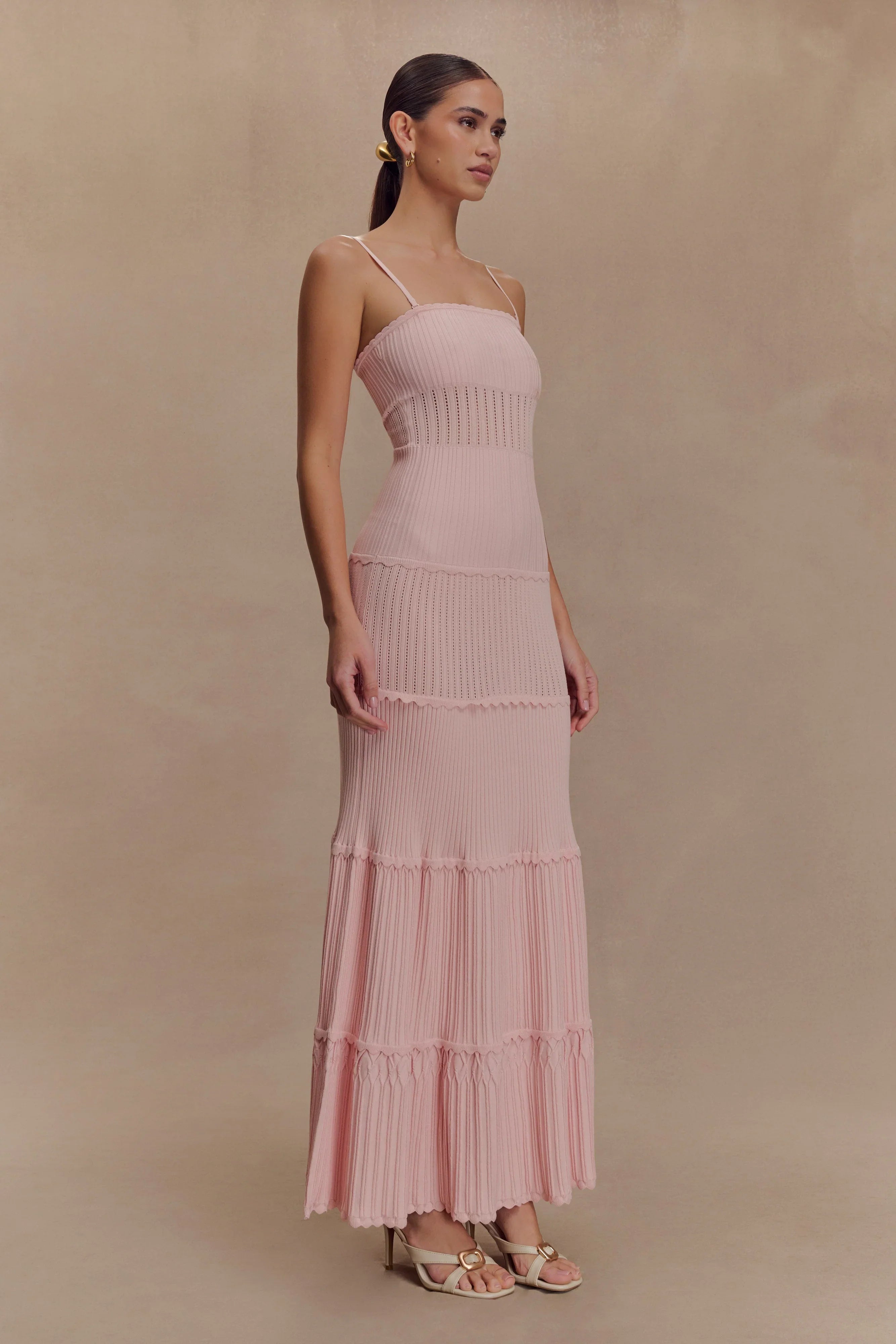 Finley Pointelle Knit Maxi Dress Baby Pink