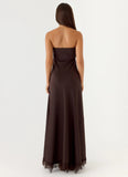 Kayleigh Strapless Maxi Dress Chocolate Torte