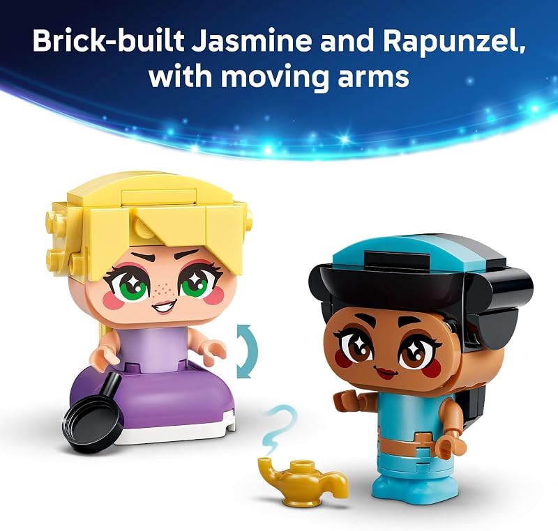 LEGO Disney Princess Mini Jasmine Rapunzel Building Toy Princess Toys for Girls Boys Ages 5 Disney Gifts for Kids 43303