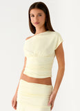 Liana Asymmetrical Top Yellow