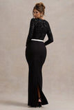 Zenith Black Lace Long Sleeve Maxi Dress