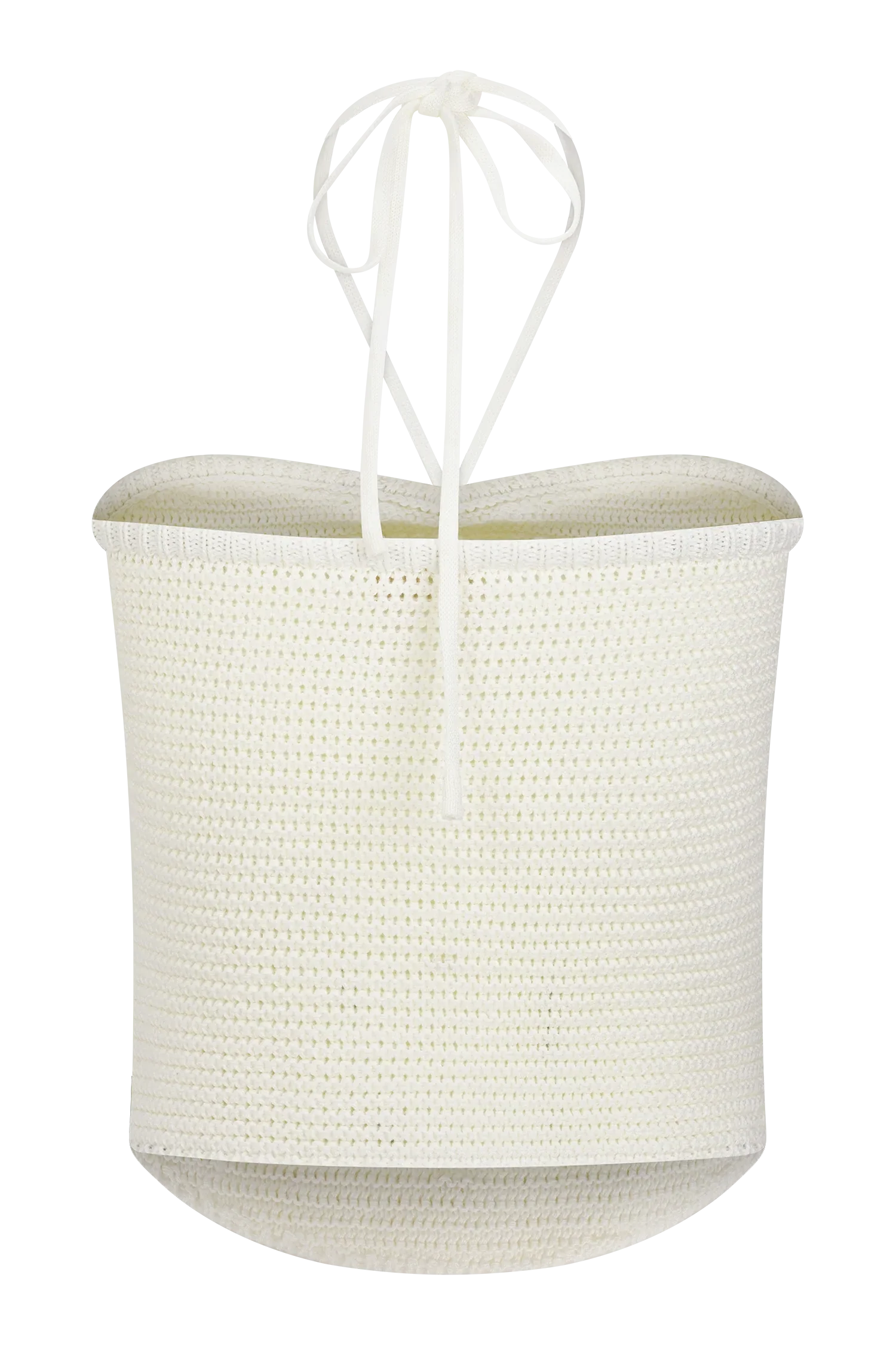 Aletta Knit Pearl Halter Top Ivory