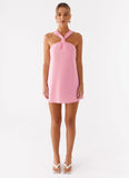 Keira Linen Micro Mini Dress Pink