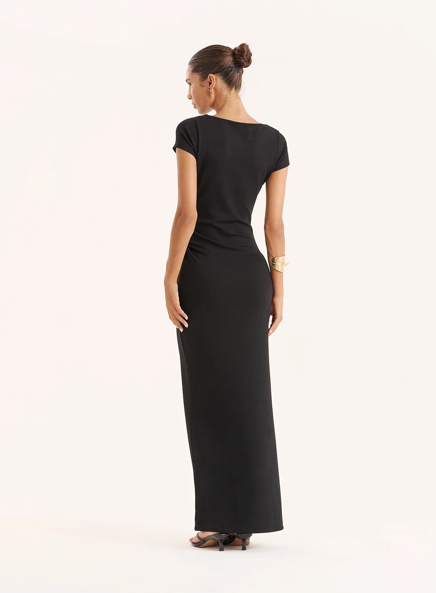 Black Jersey Cut Out Maxi Dress