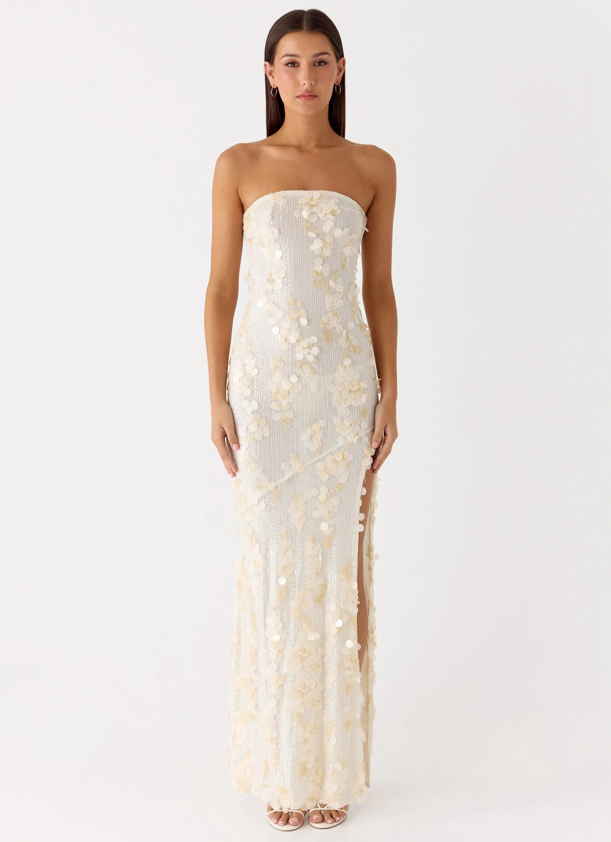 Minni Sequin Maxi Dress Ivory