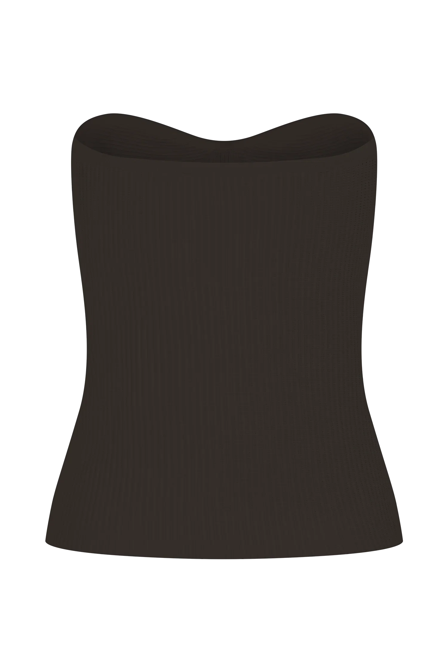 Elodie Strapless Cupped Knit Top Chocolate