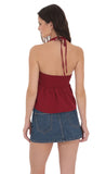 Scrunch Halter Top in Red