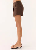 Asher Suiting Shorts Dark Chocolate