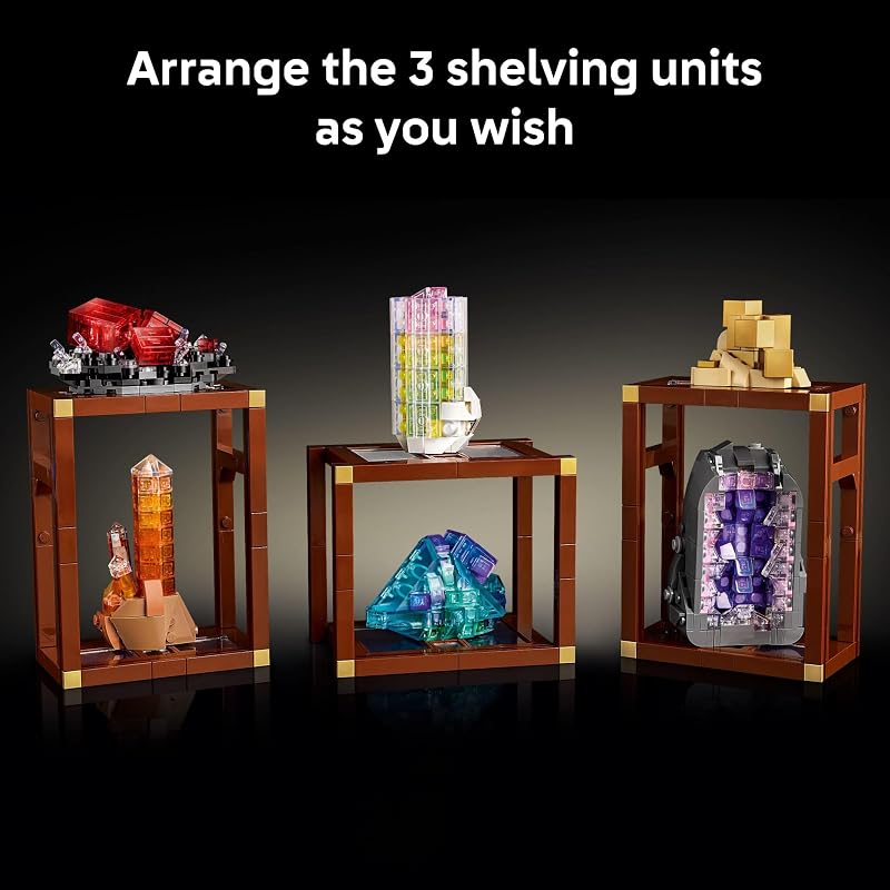 LEGO Ideas Mineral Collection Building Set for Adults Ages 18 Bedroom or Office Decor with 3 Display Shelves Unique Gift Idea for Men Women 21362