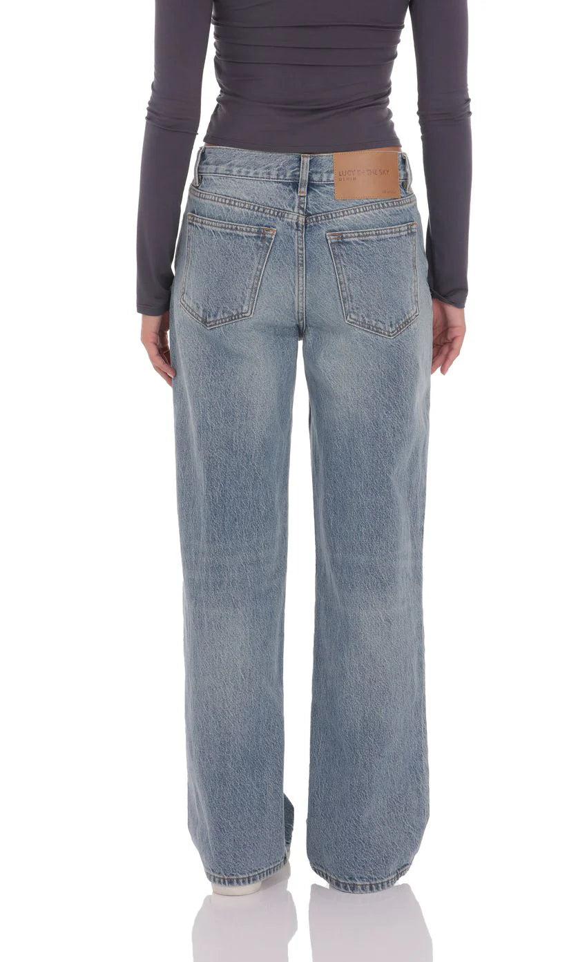 Mid Rise Baggy Jeans in Faded Blue