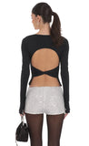Open Back Twist Top in Black