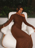 Oriana Sequin Maxi Dress Chocolate