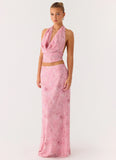 Soulful Low Rise Maxi Skirt Vintage Floral