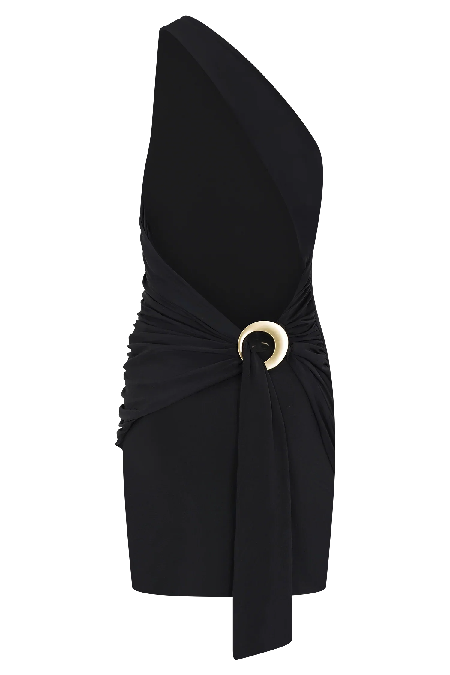 Claudette Slinky Mini Dress With Hardware Black