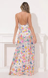Sequin Maxi Dress in White Multicolor