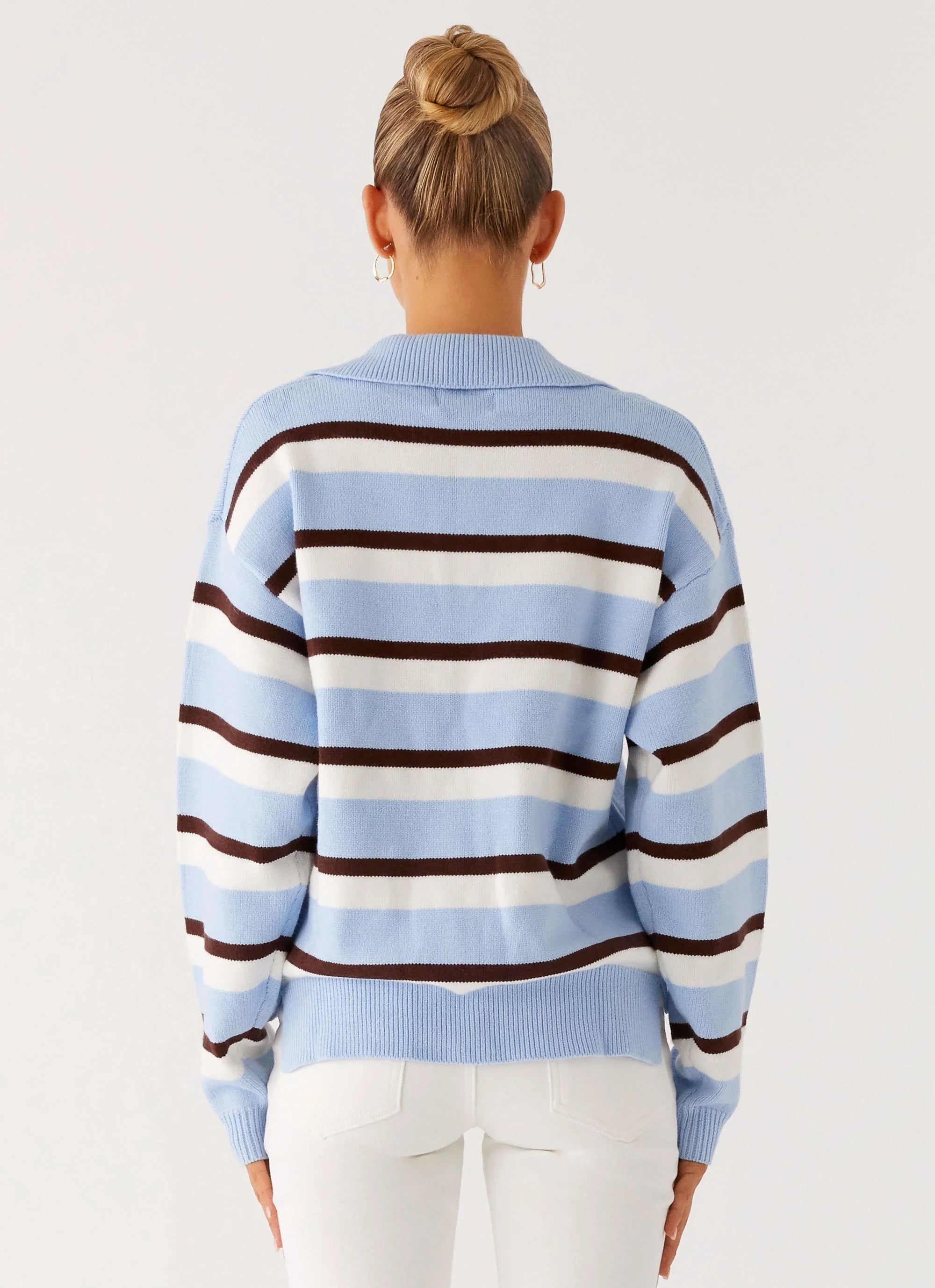 Liana Striped Polo Blue Stripe