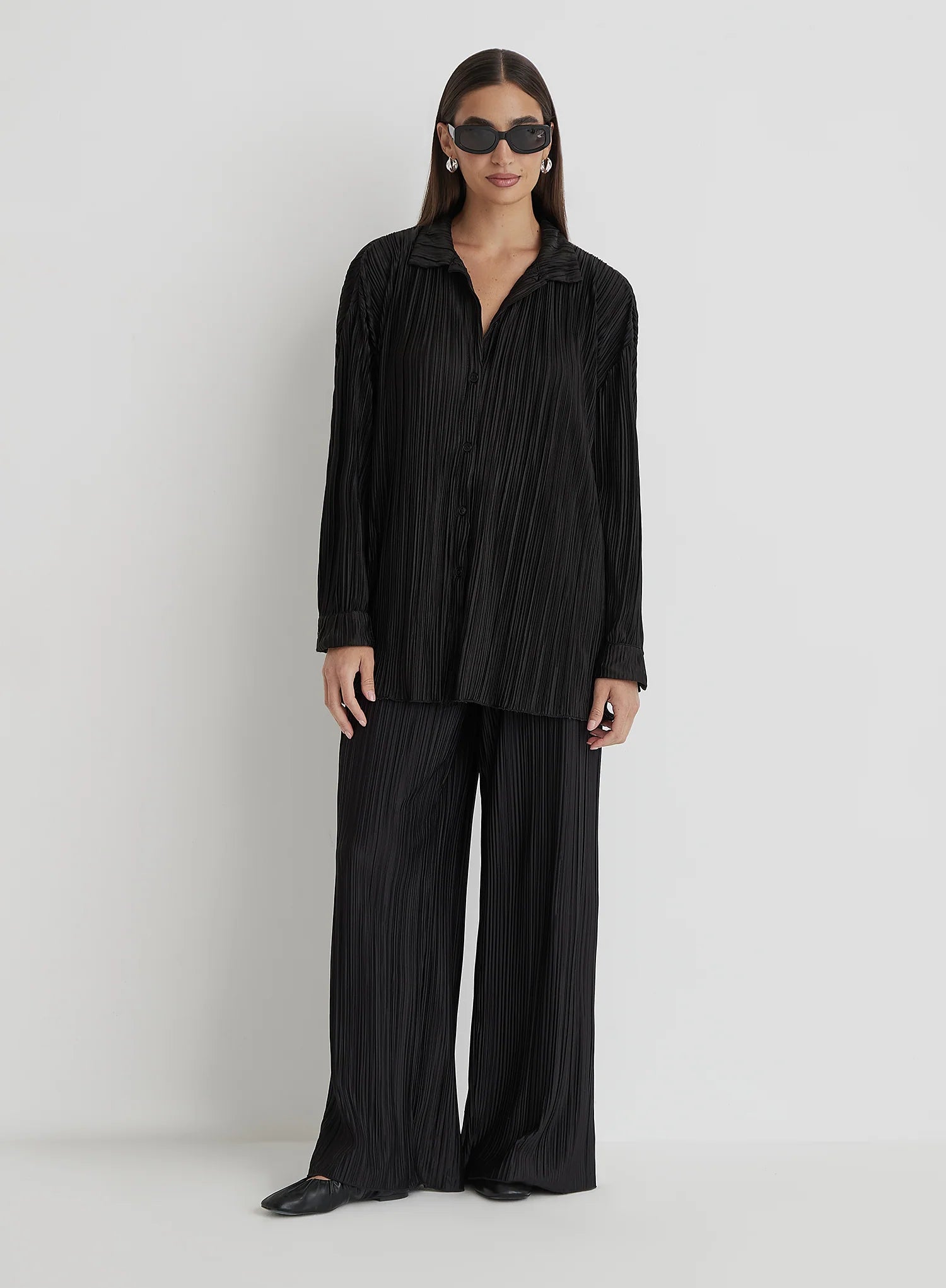Black Plisse Shirt