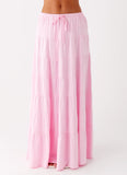 Mariella Linen Maxi Skirt Pink