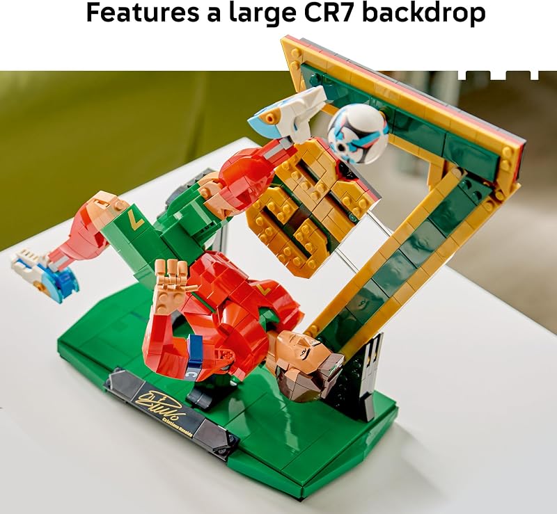 LEGO Editions Cristiano Ronaldo Soccer Legend Building Set for Boys Girls Ages 12 Collectible Soccer Gift with Plaque Kids Bedroom or Shelf Decor 43016