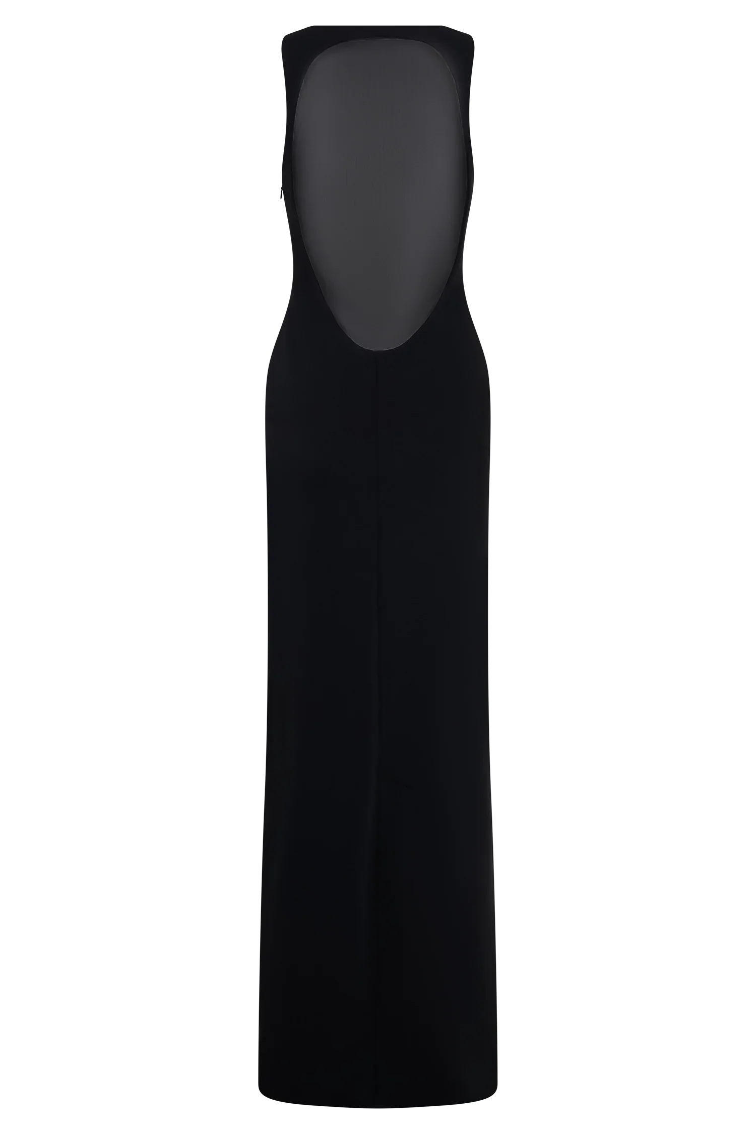Marlon Crepe And Mesh Maxi Dress Black