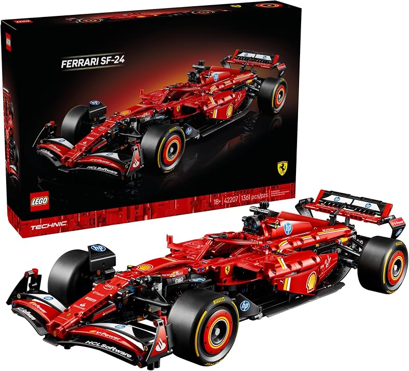 LEGO Technic Ferrari SF 24 F1 Model Car Kit Building Set for Adults Ages 18 with Realistic Features Ferrari DIY Craft for Display Gift Idea for F1 Fans 42207