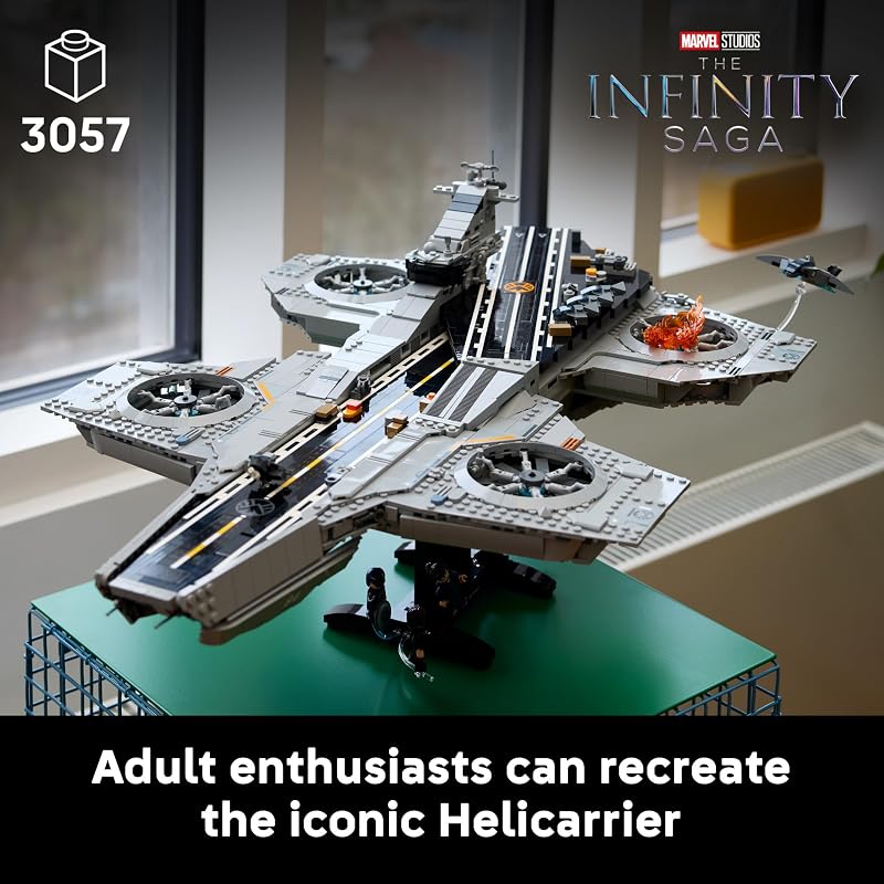 LEGO Marvel SHIELD Helicarrier Collectible Building Set for Adults Ages 18 Marvel Bedroom or Home Office Decor Includes 6 Minifigures Gift for Men Women 76354