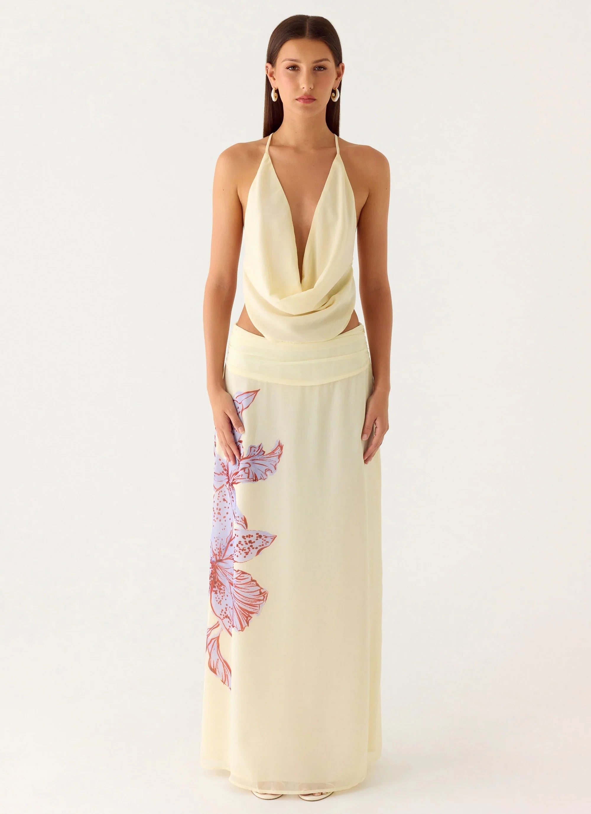 Blushing Bloom Maxi Skirt Violet Blossom