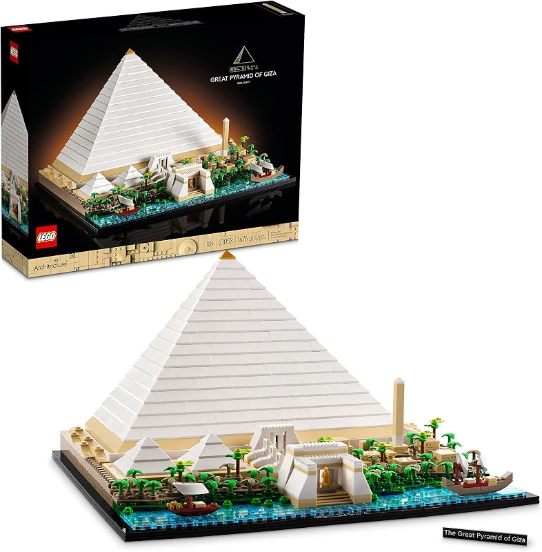 LEGO Architecture Great Pyramid of Giza Set 21058 Home Décor Model Building Kit Creative DIY Activity Famous Landmarks Collection