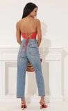 Corset Crop Top in Red