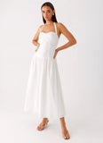 Vento Midi Dress White