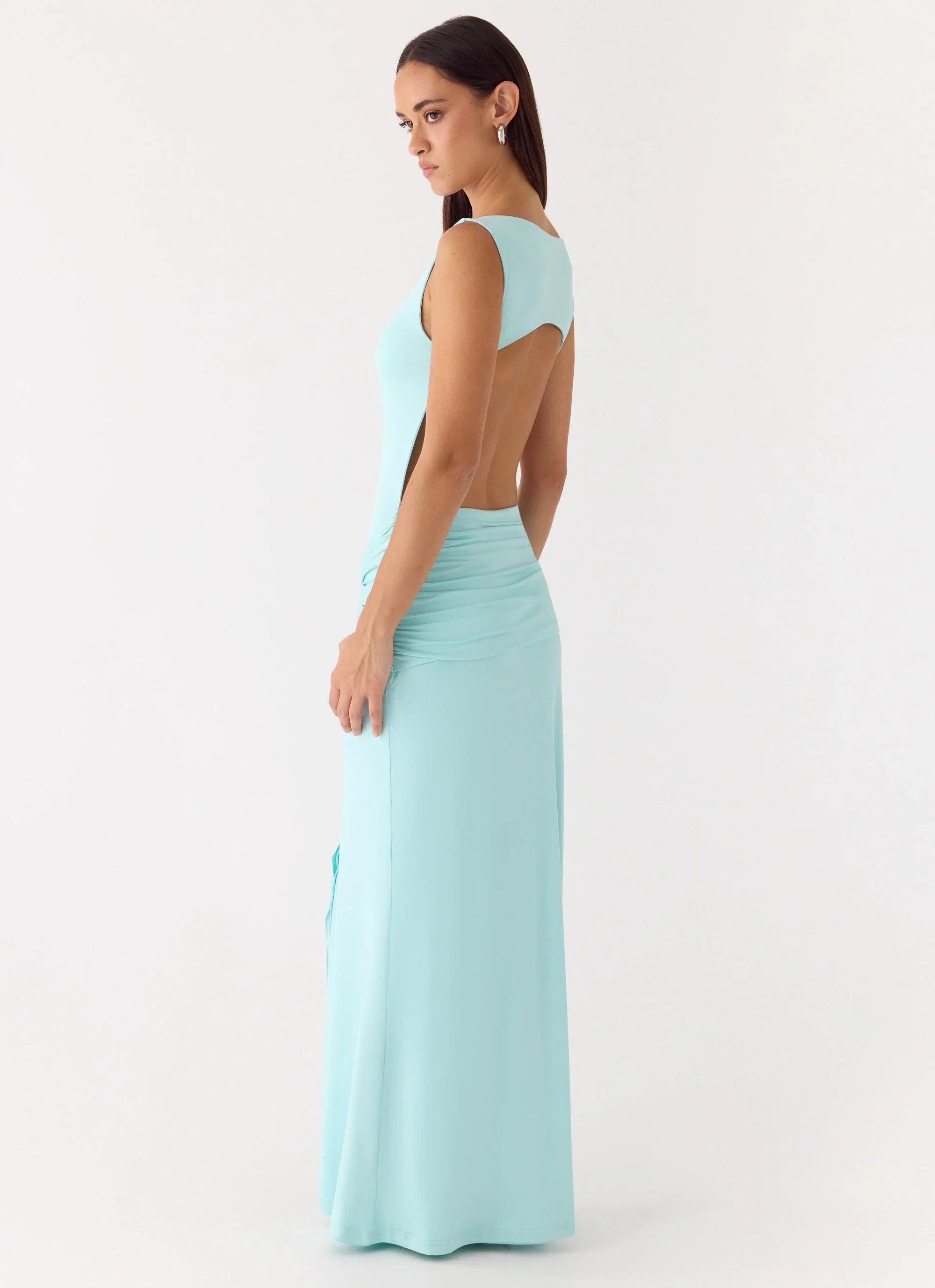 Fault Line Maxi Dress Aqua