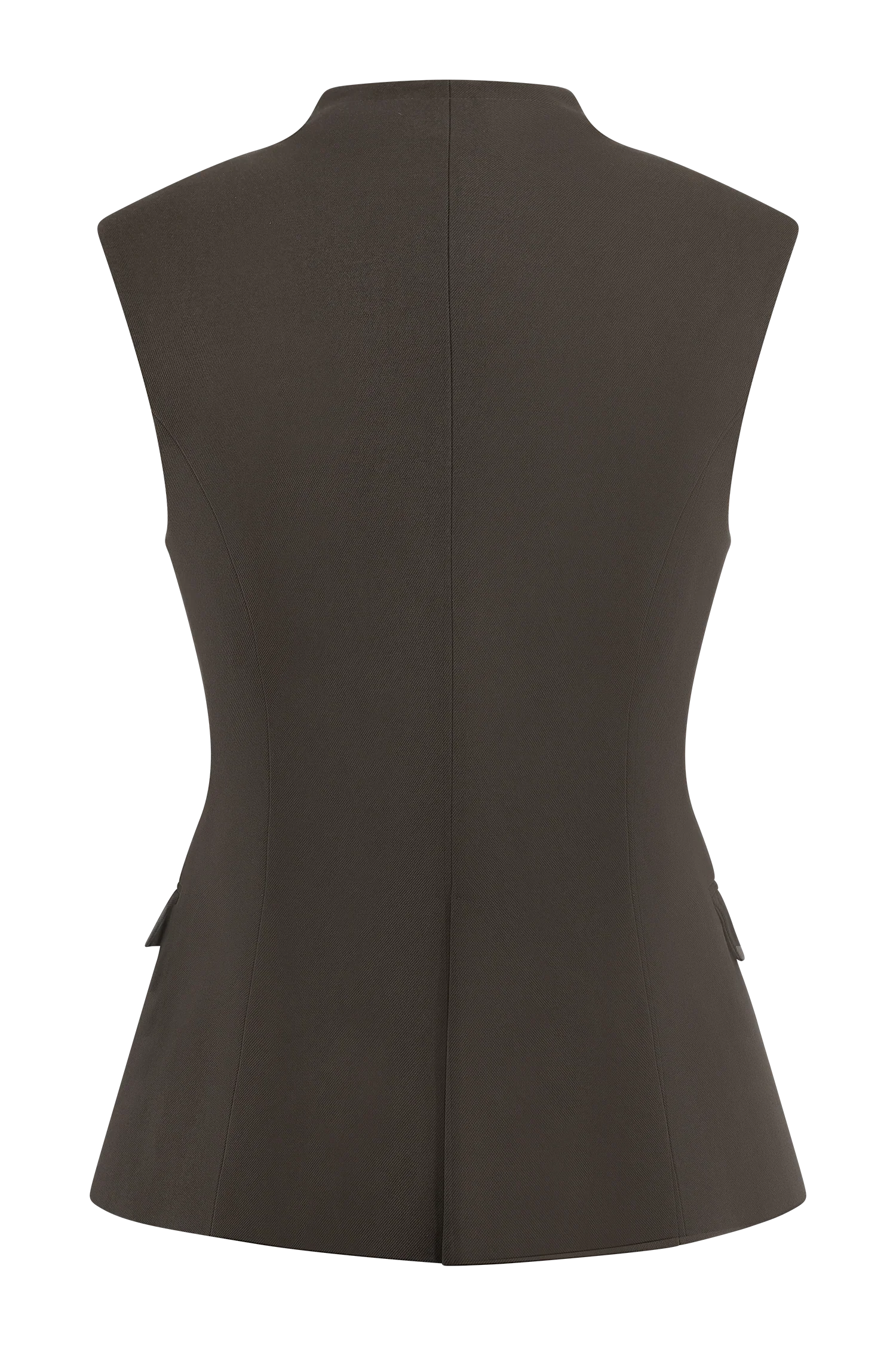 Penelope Suiting Sleeveless Blazer Chocolate