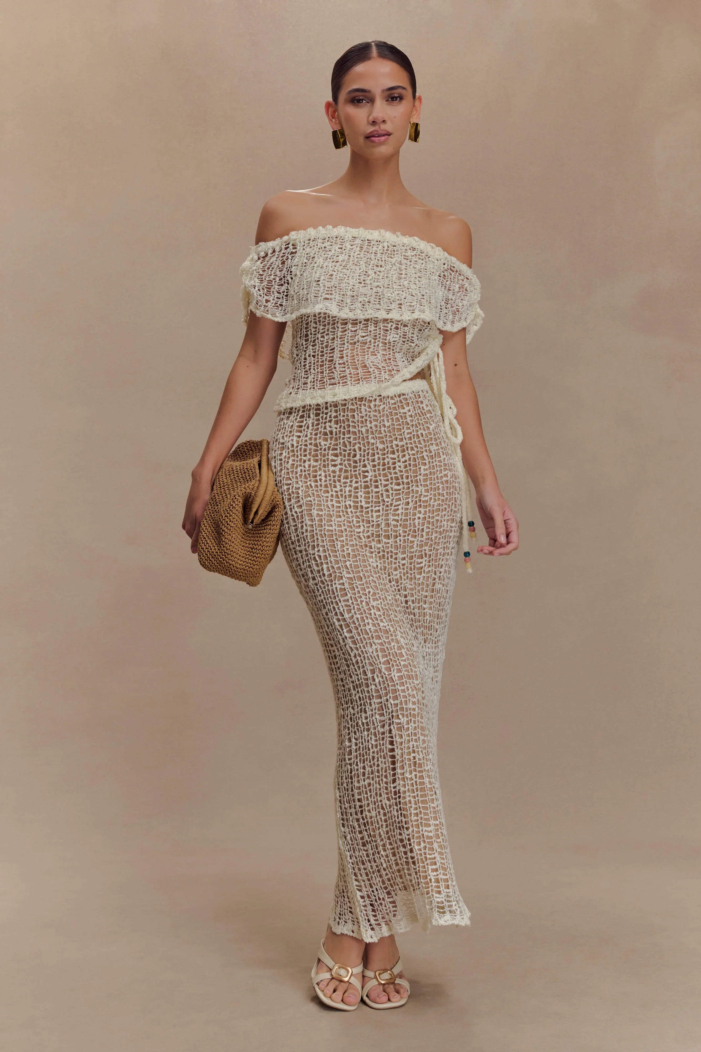 Cordelia Knit Maxi Skirt Ivory