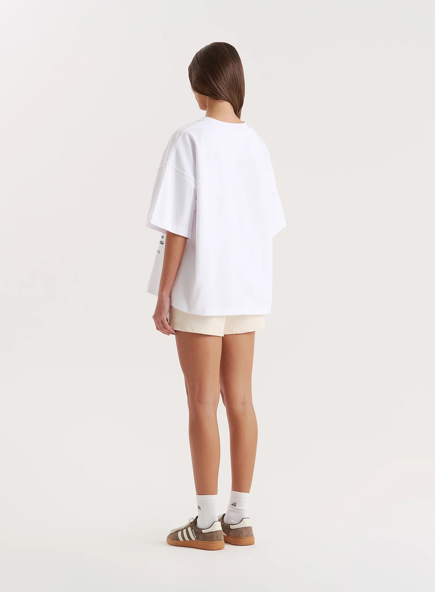 White Breakfast Illustration Oversized T Shirt